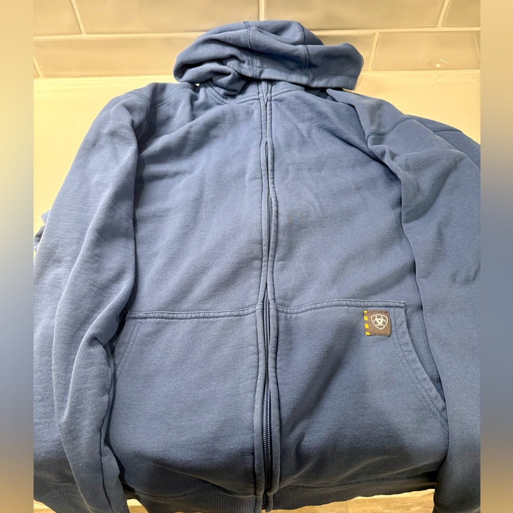 Ariat Rebar Blue Zip-Up Hoodie
